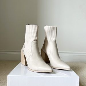 Steve Madden Tackle Bone Leather Bootie Size 7.5
